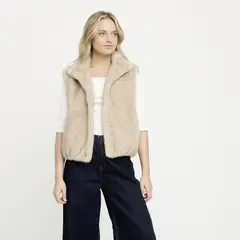 MAISON 123 - Chaqueta sin Mangas Efecto Piel Mujer