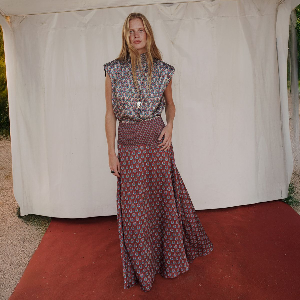 HIMBA - Falda Larga Liona Estampado Floral Mujer Himba