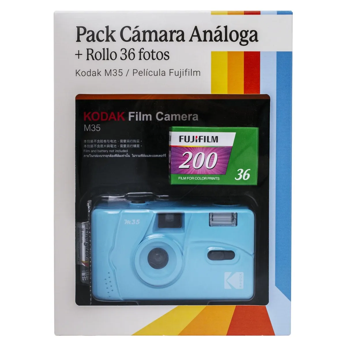 KODAK - Pack Cámara Análoga M35 Kodak con Rollo 36 Fotos