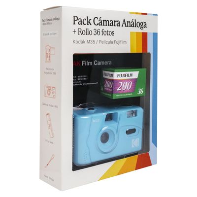 Imagen 2 del producto Pack Cámara Análoga M35 con Rollo 36 Fotos Azul