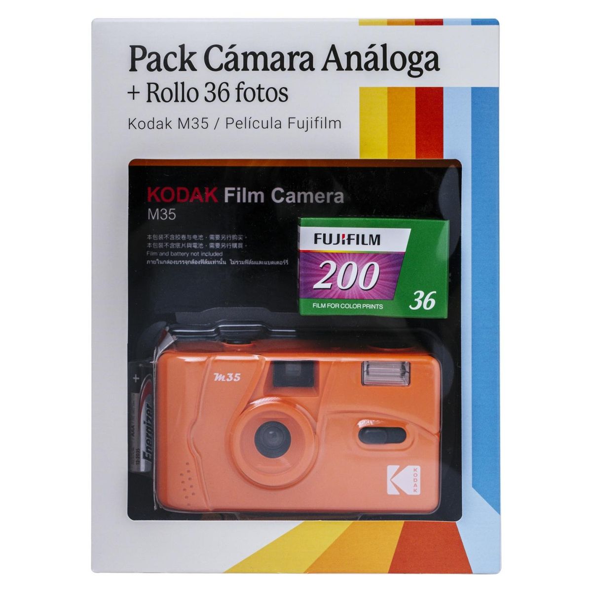 KODAK - Pack Cámara Análoga M35 Kodak con Rollo 36 Fotos