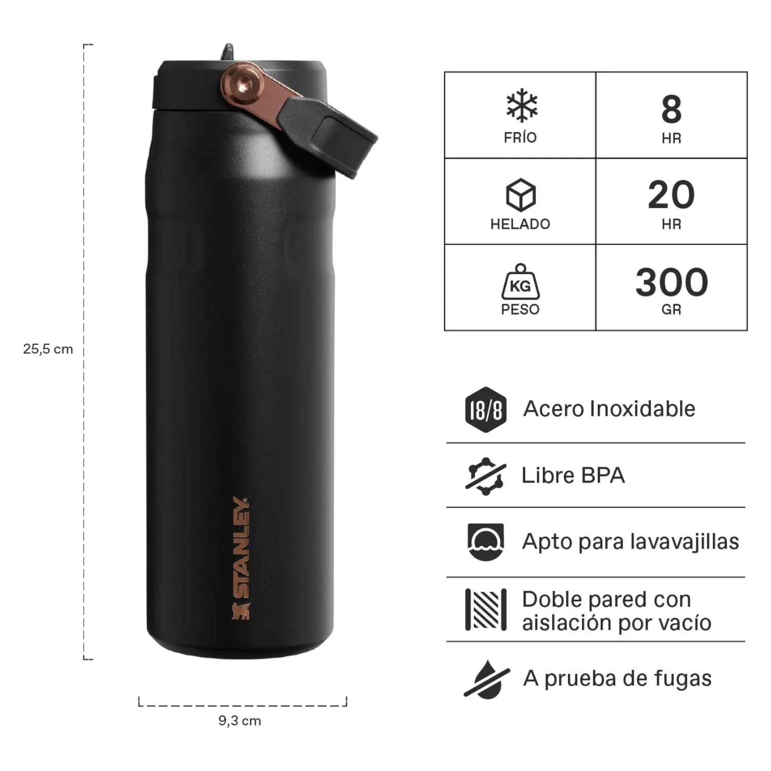 STANLEY Botella Messi Goat Black 710 ml Iceflow Flipstraw Stanley