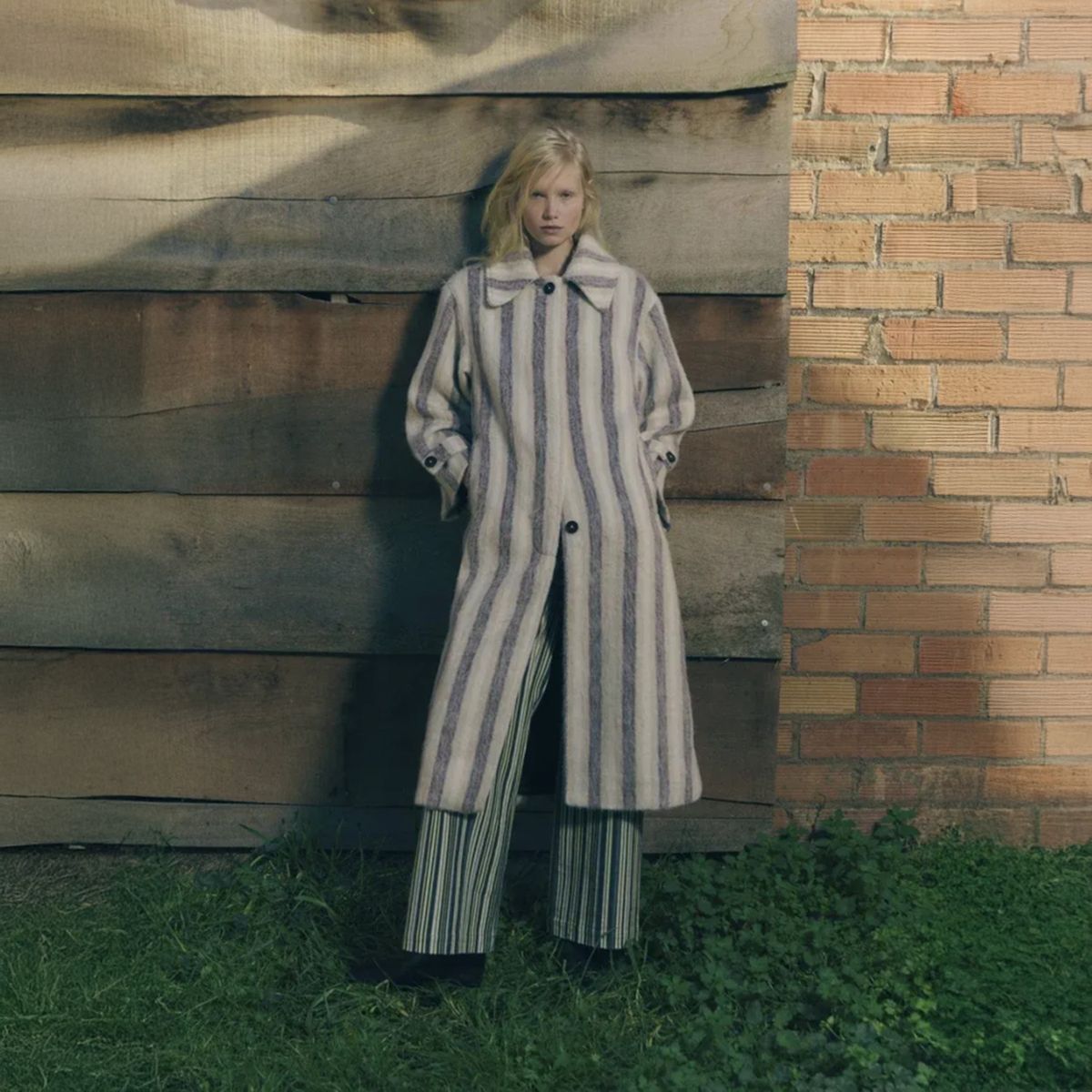 LAAGAM - Abrigo Rayas Mujer Laagam