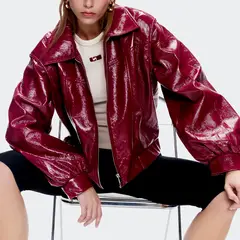 LAAGAM - Chaqueta Bomber Cuero Effect Mujer