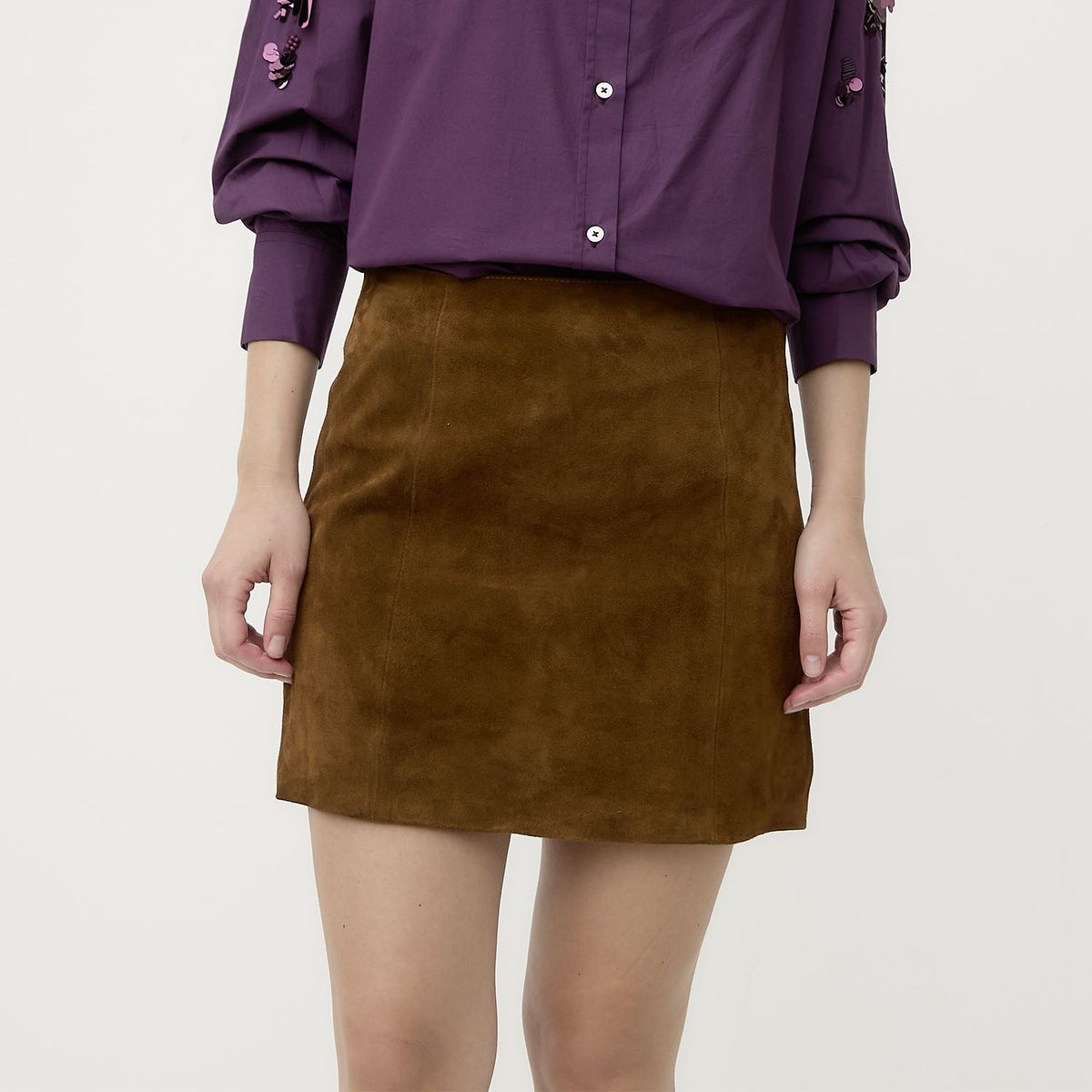 DIXIE - Falda Mini 100% Cuero Mujer Dixie