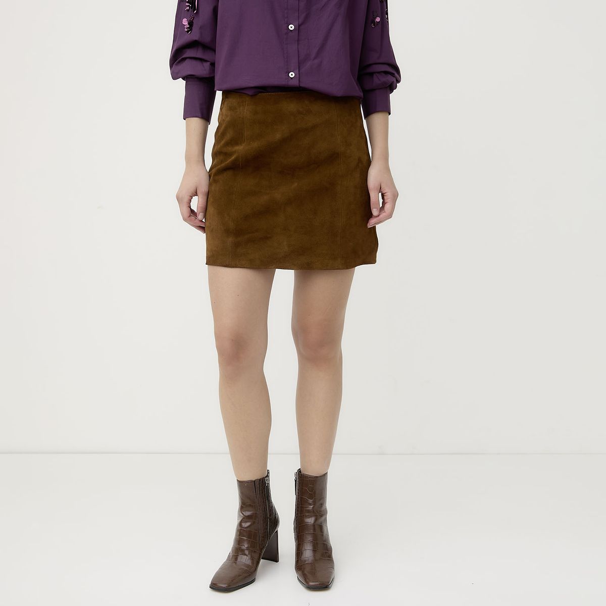 DIXIE - Falda Mini 100% Cuero Mujer Dixie