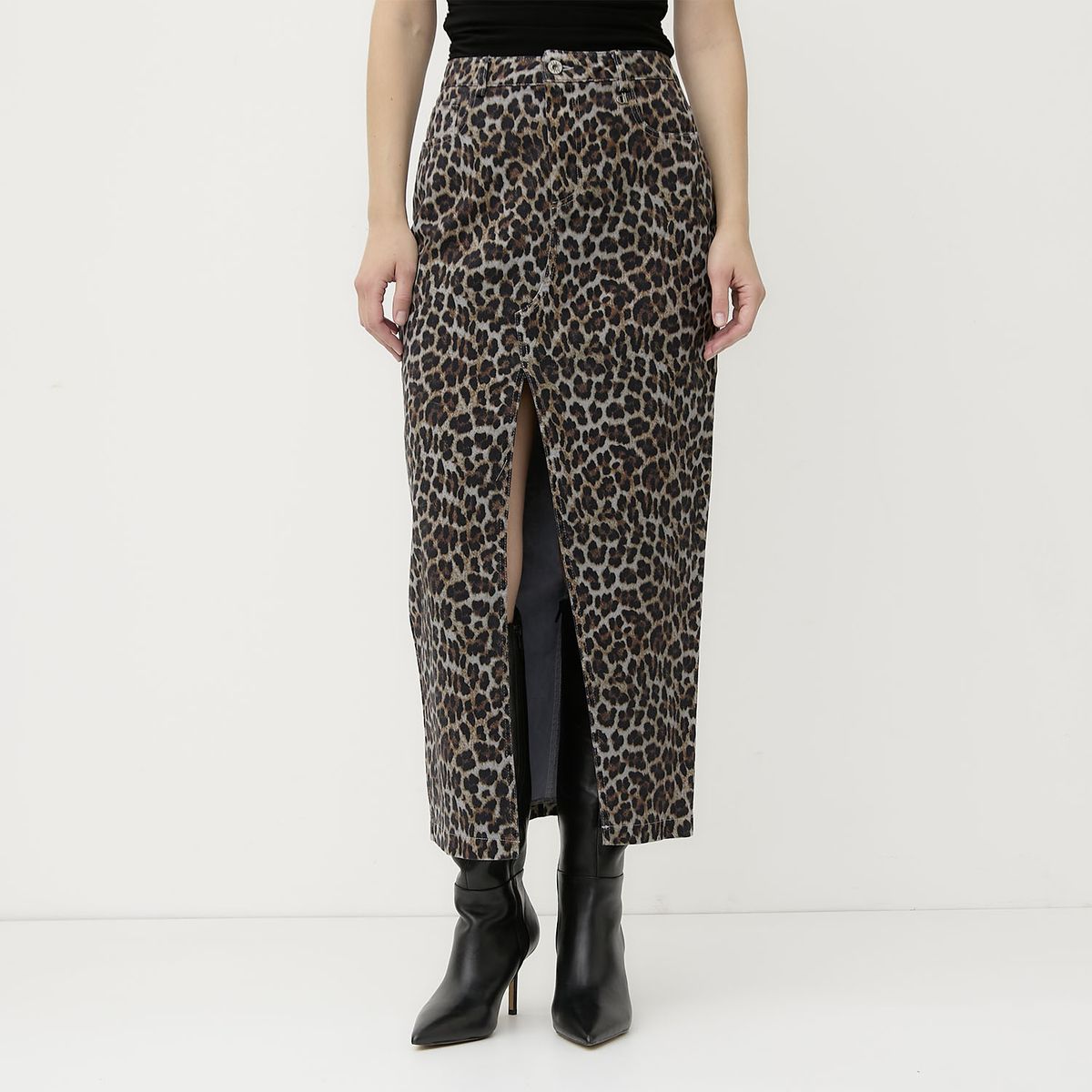 DIXIE - Falda Larga Animal Print Algodón Mujer Dixie