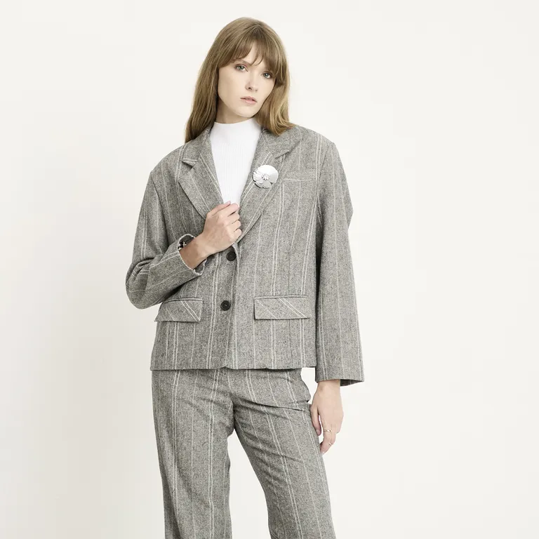 Blazer Rayas Algodón Mujer