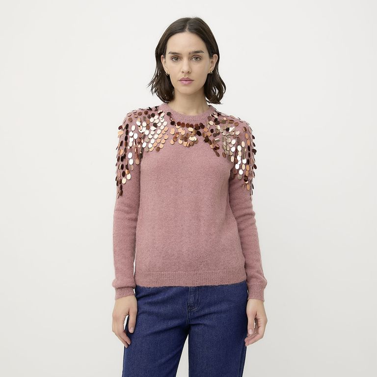 DIXIE Sweater Detalle Lentejuelas Lana Mujer