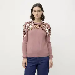 DIXIE - Sweater Detalle Lentejuelas Lana Mujer