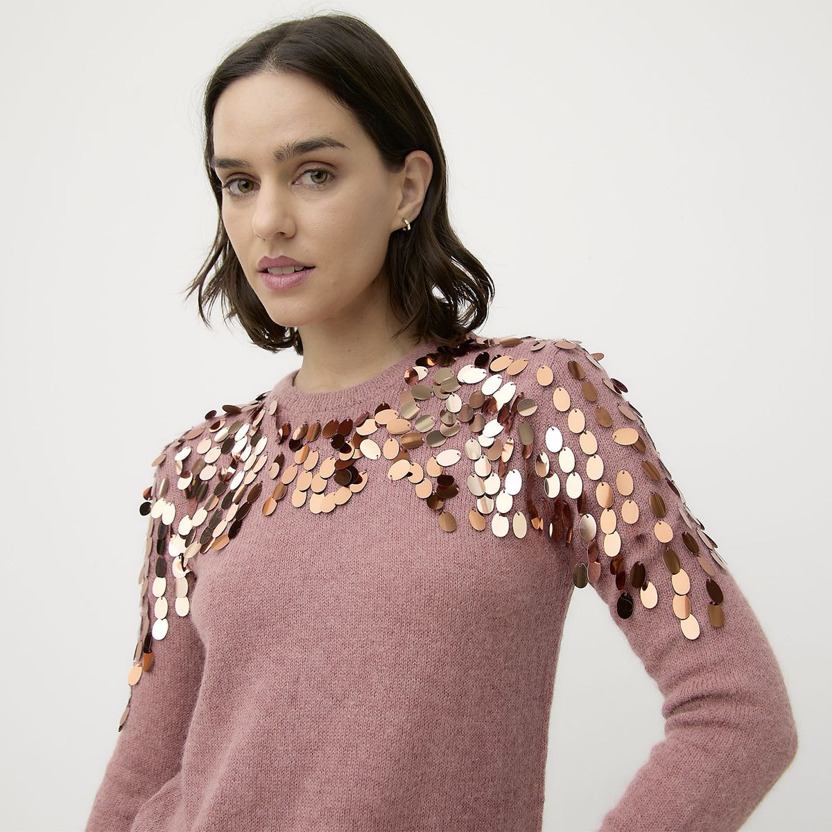 DIXIE - Sweater Detalle Lentejuelas Lana Mujer Dixie