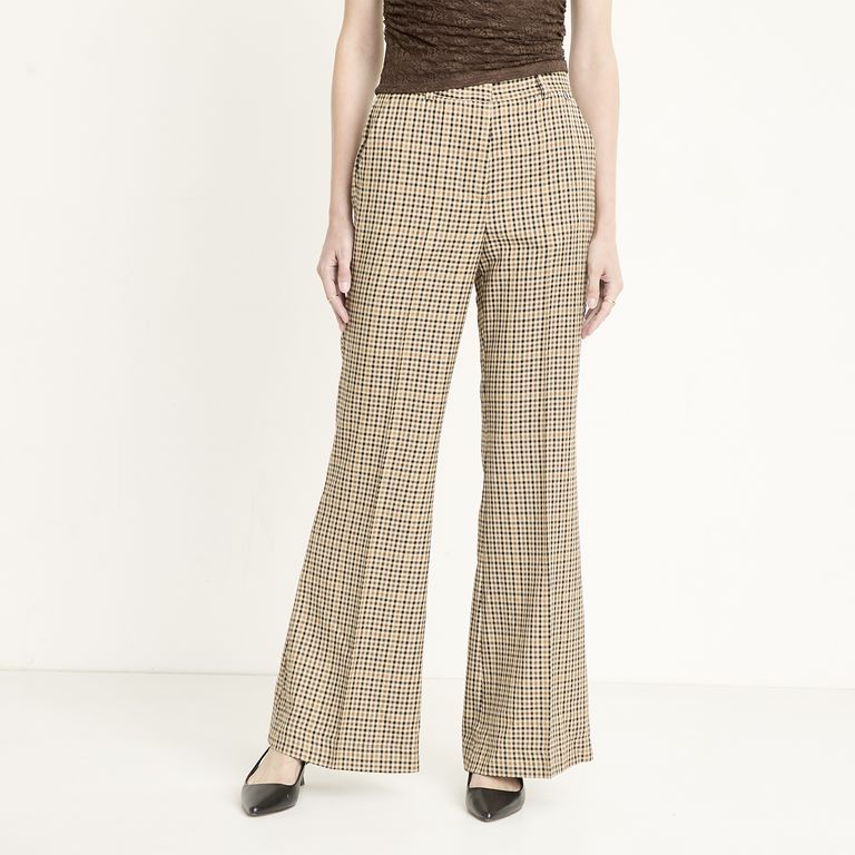 DIXIE Pantalon Cuadros 100% Lana Mujer
