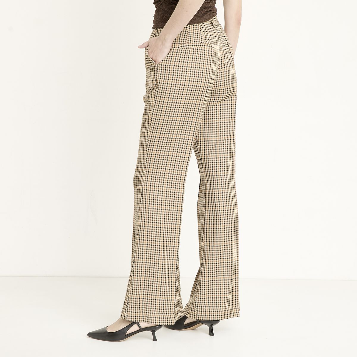 DIXIE - Pantalon Cuadros 100% Lana Mujer Dixie