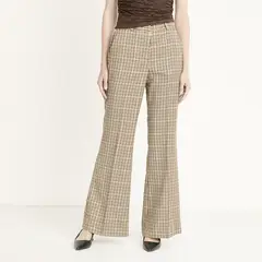 DIXIE - Pantalon Cuadros 100% Lana Mujer