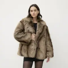 DIXIE - Abrigo Peludo Mujer