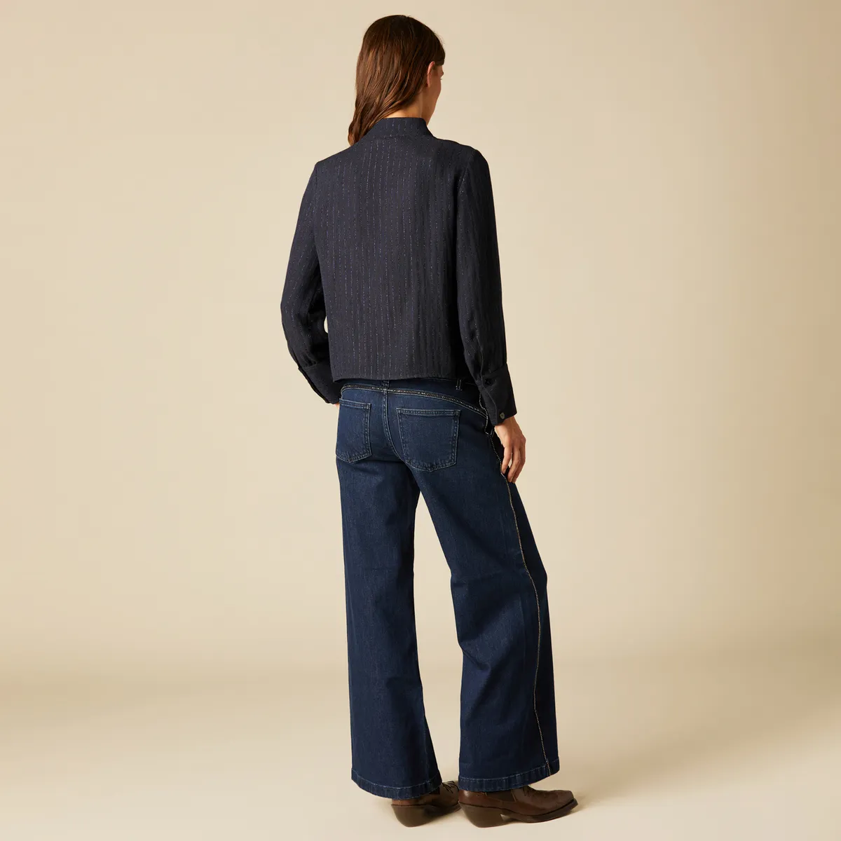 NICOLI - Blusa Cruzada Volante Mujer Nicoli