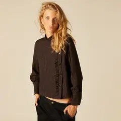 NICOLI - Blusa Cruzada Volante Mujer