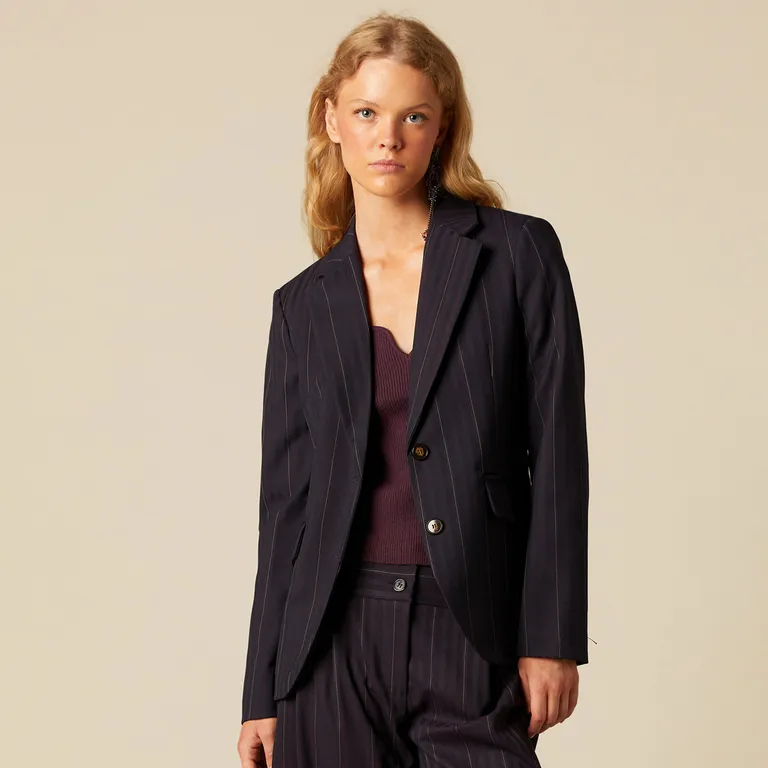 NICOLI Blazer Rayas Mora Mujer