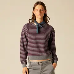 NICOLI - Sweater Striped Berry 100% Lana Mujer