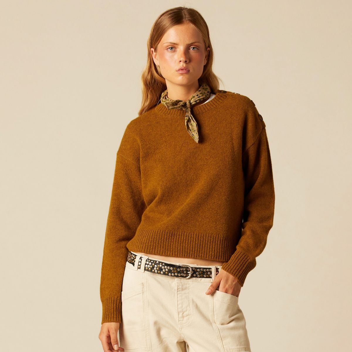 NICOLI - Sweater Botones 100% Lana Mujer Nicoli