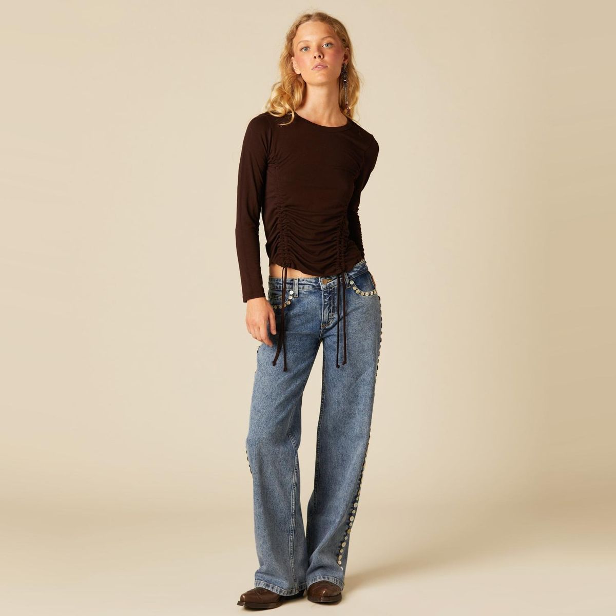 NICOLI - Jeans Wide Leg Mujer Nicoli