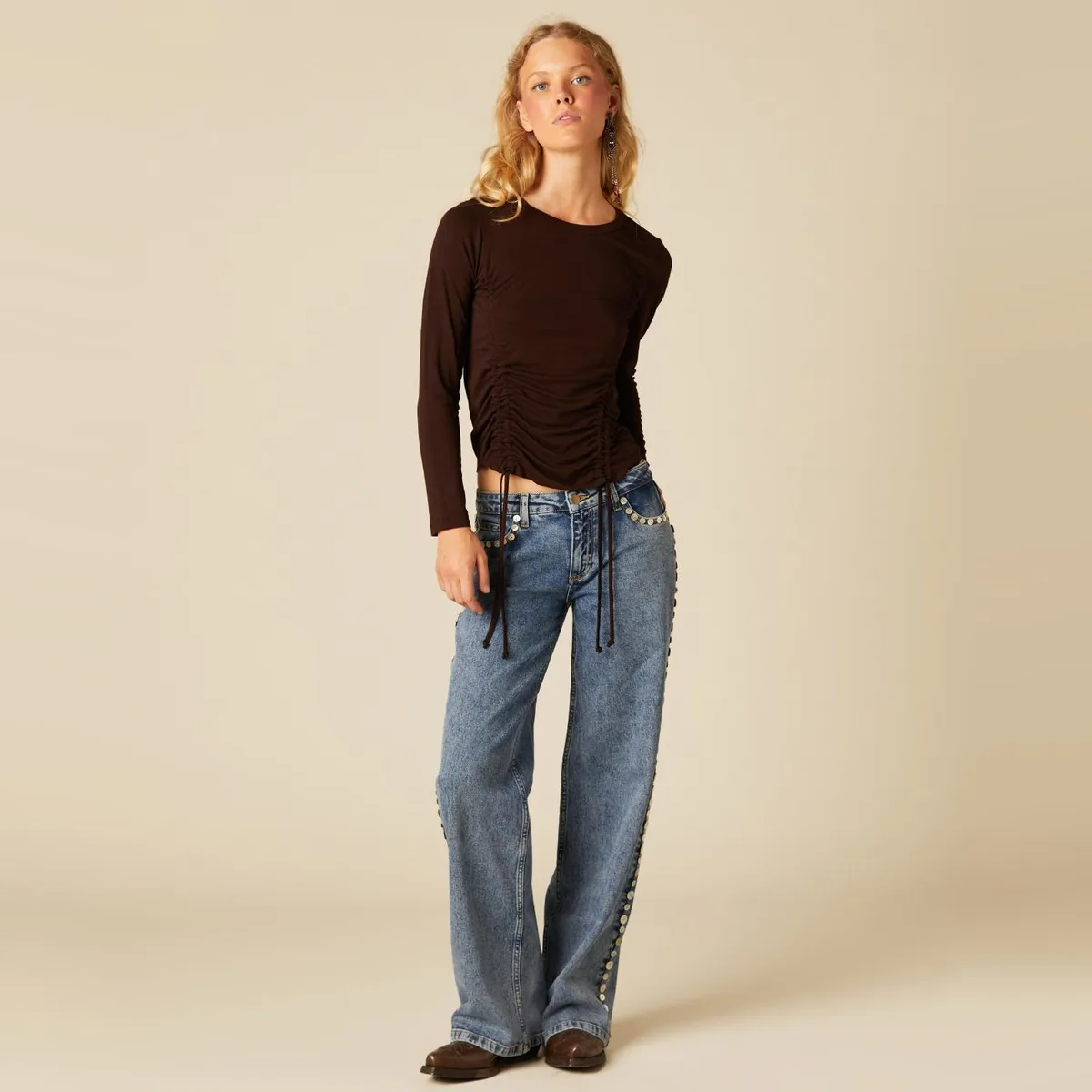 NICOLI - Jeans Wide Leg Mujer Nicoli
