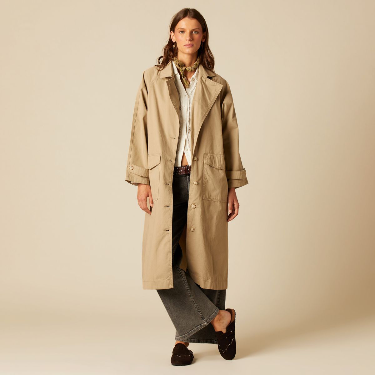 NICOLI - Trench Sarga Mujer Nicoli
