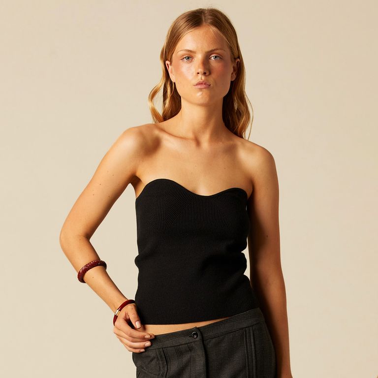 Top Bandeau Canalé Mujer