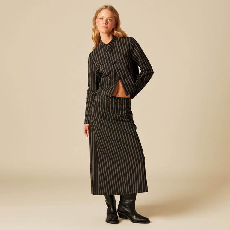 NICOLI Falda Midi Rayas Mujer