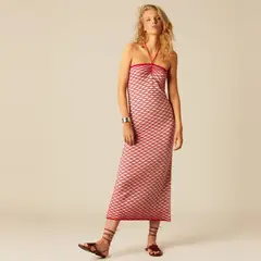 NICOLI - Vestido Halter Malha Bicolor Mujer