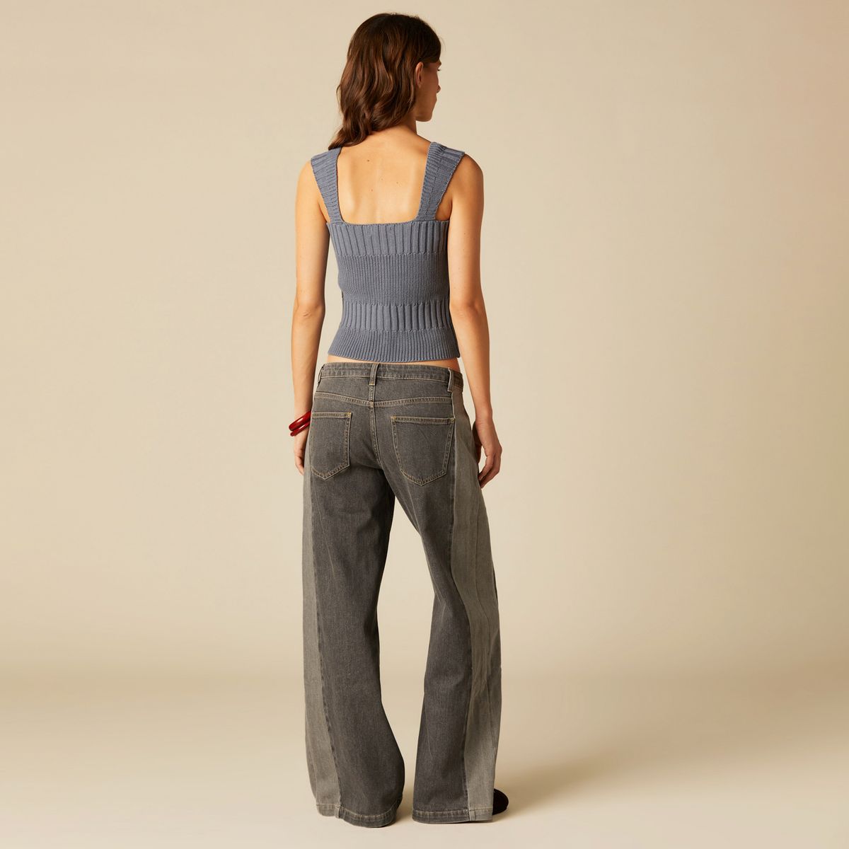 NICOLI - Top Canalé Botones Pebble Mujer Nicoli