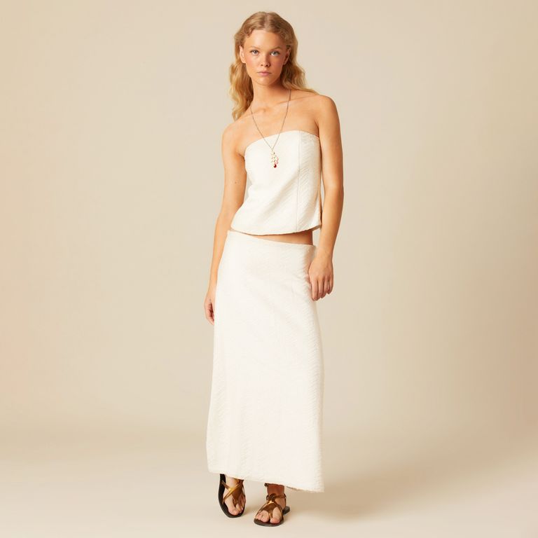 NICOLI Falda Midi Zigzag Mujer