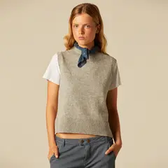 NICOLI - Chaleco Sin Mangas 100% Lana Mujer