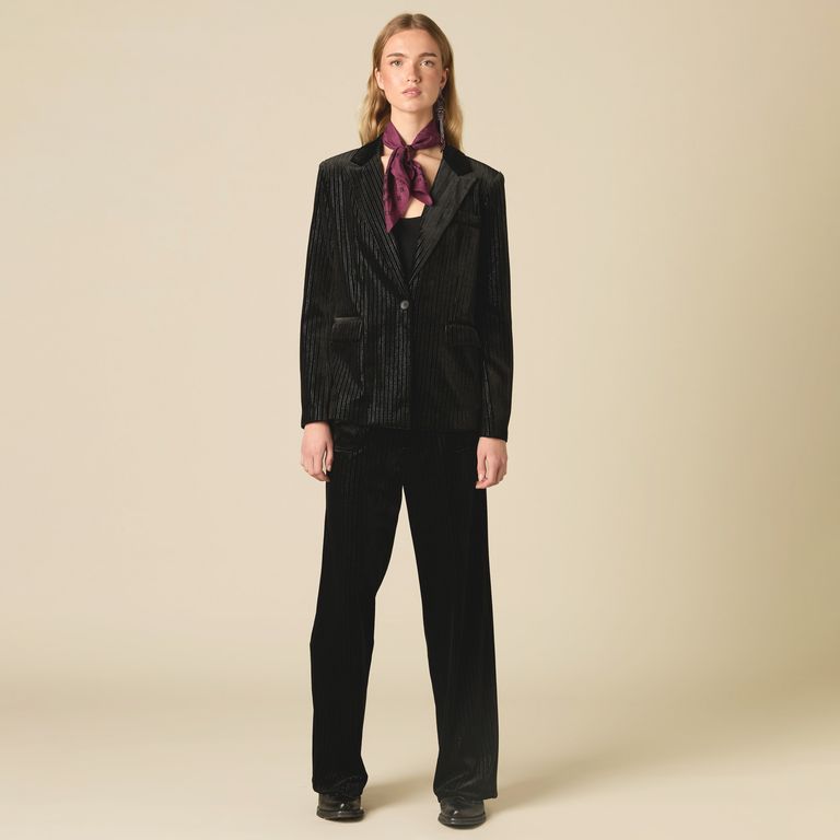 NICOLI Blazer Raya Terciopelo Mujer