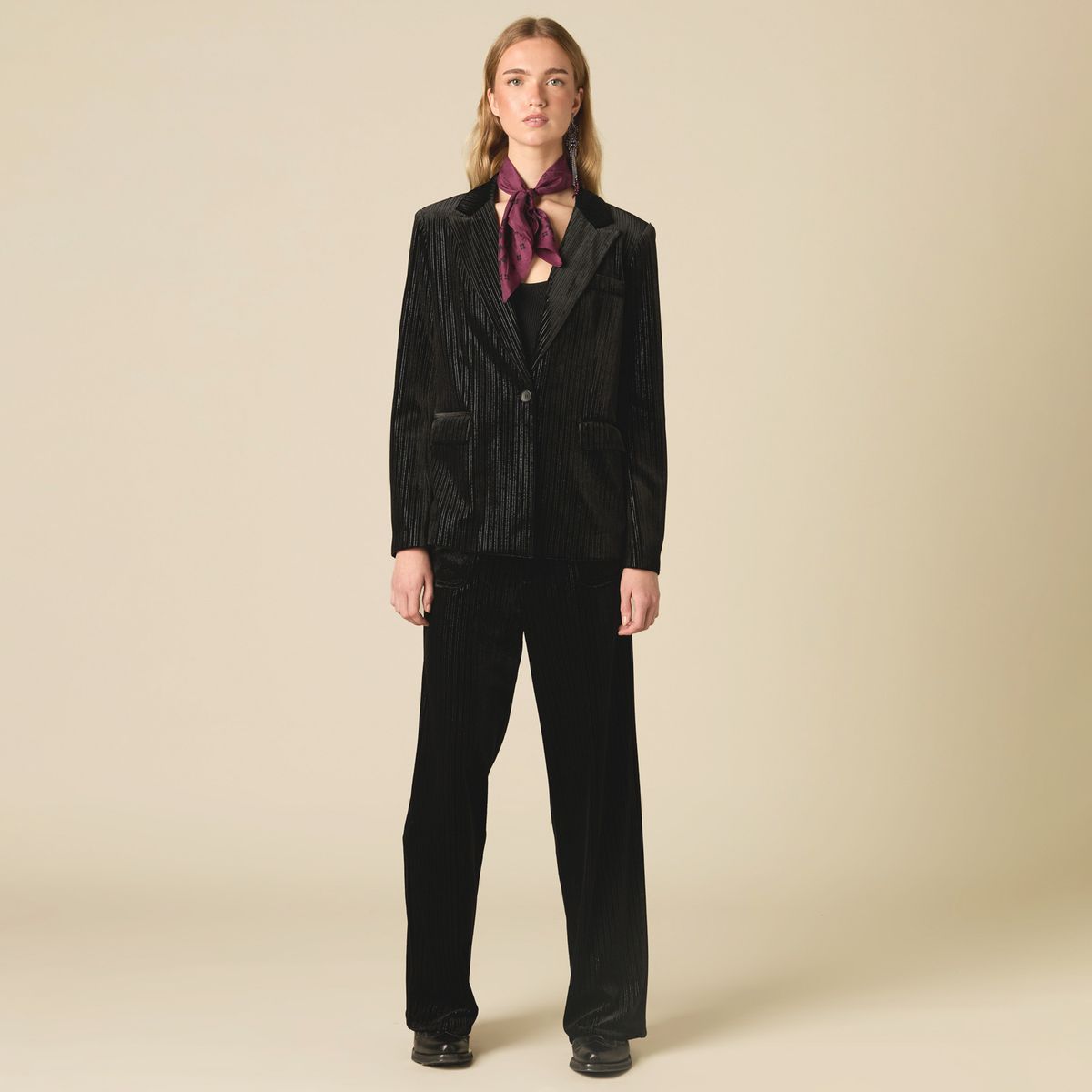 NICOLI - Blazer Raya Terciopelo Mujer Nicoli