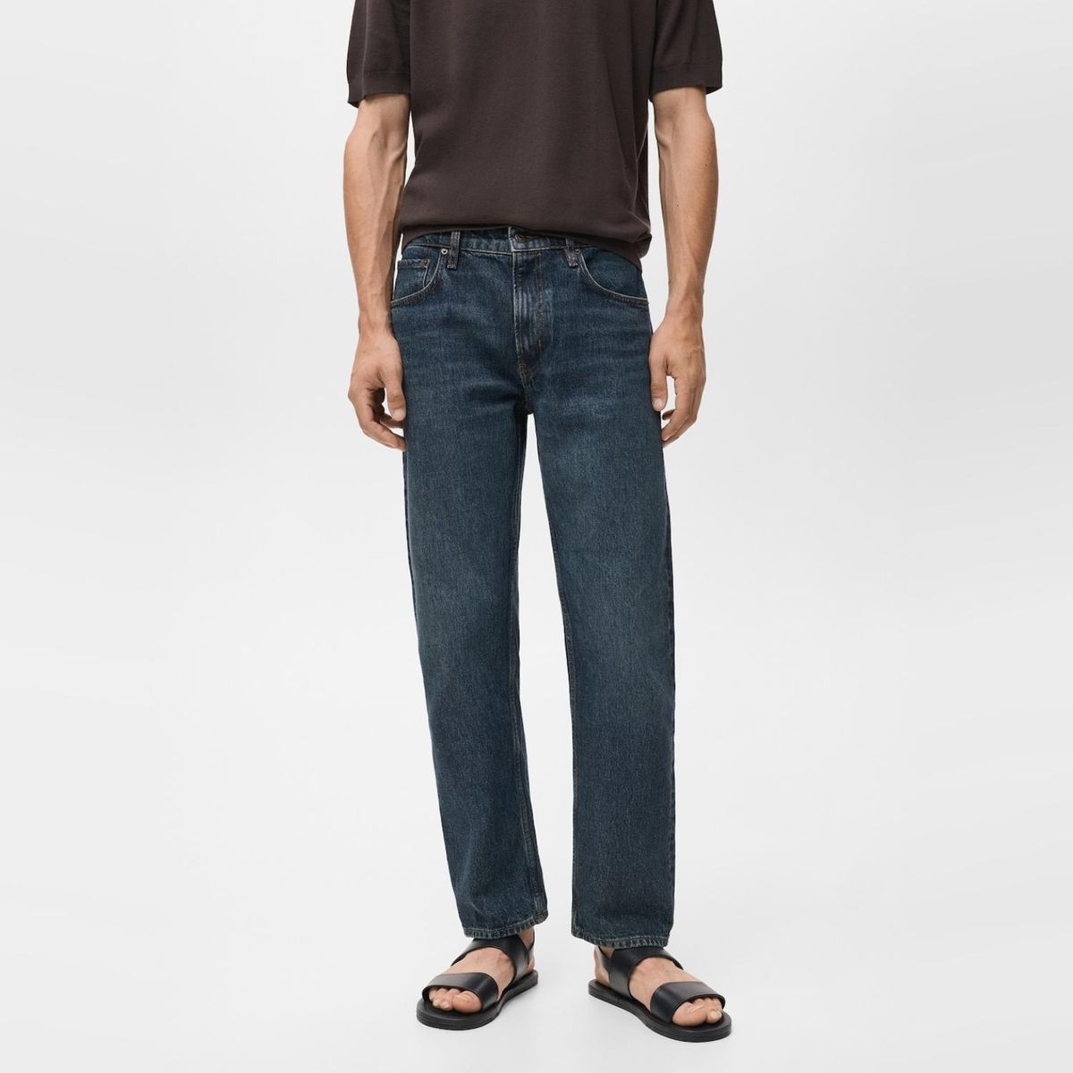 MANGO MAN - Jeans Moby Straight Fit Lavado Oscuro Hombre Mango Man