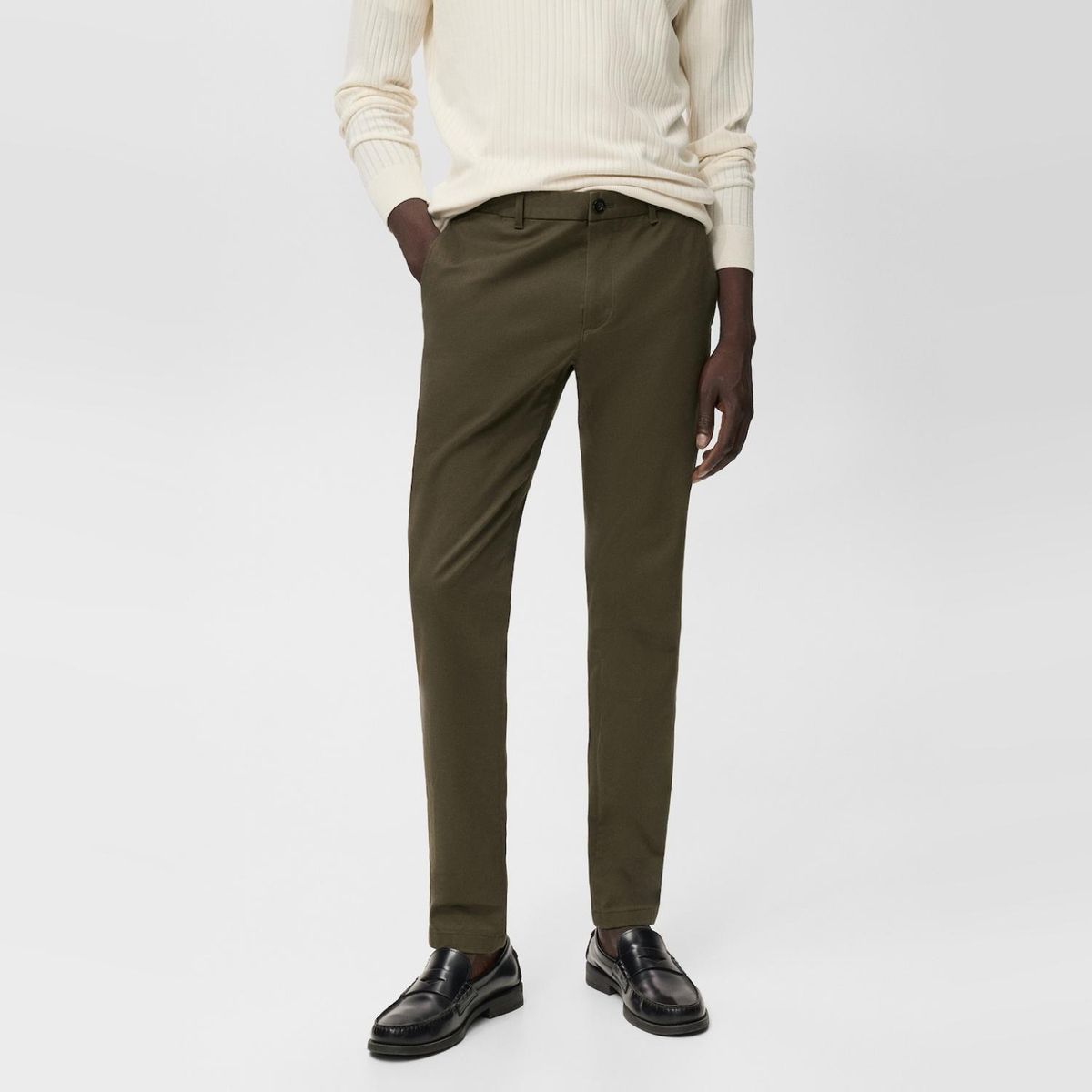 MANGO MAN - Pantalón Barna Slim Fit Chino Sarga Hombre Mango Man