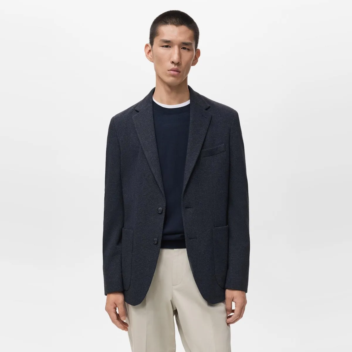 MANGO MAN - Blazer Espiga Slim Fit Hombre Mango Man