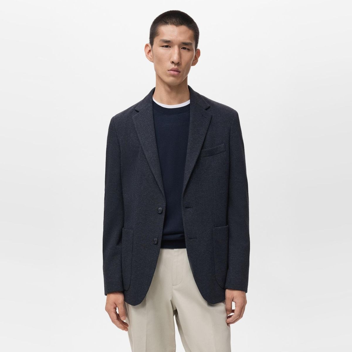 MANGO MAN - Blazer Espiga Slim Fit Hombre Mango Man