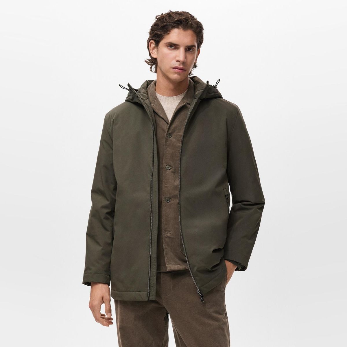 MANGO MAN - Parka Capucha Water Repellent Hombre Mango Man
