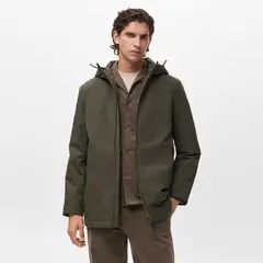 MANGO MAN - Parka Capucha Water Repellent Hombre