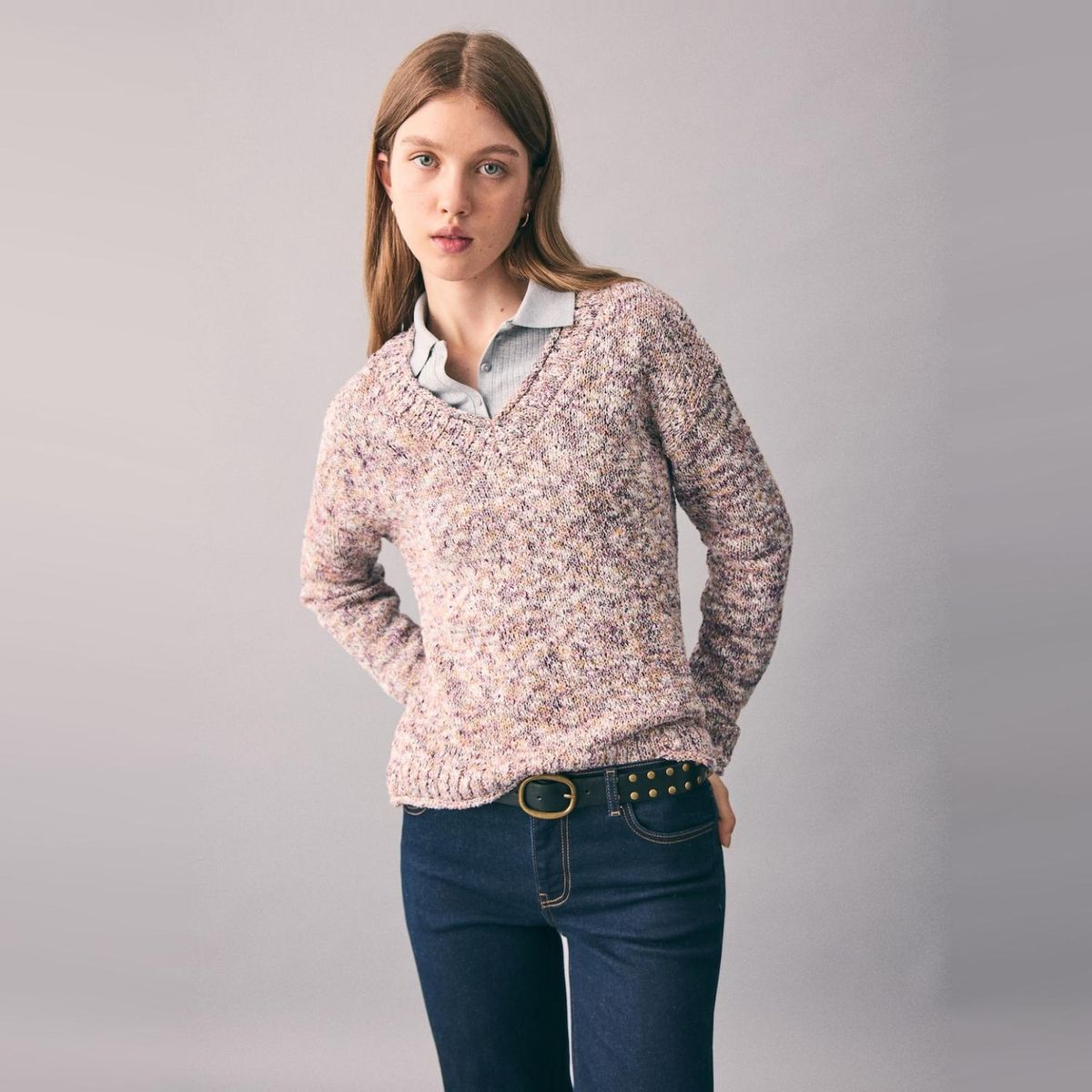 MANGO TEEN - Sweater Jaspeado Mujer Mango Teen