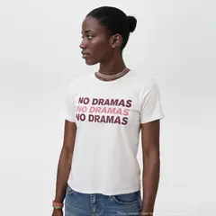 MANGO TEEN - Polera Texto Terciopelo Mujer