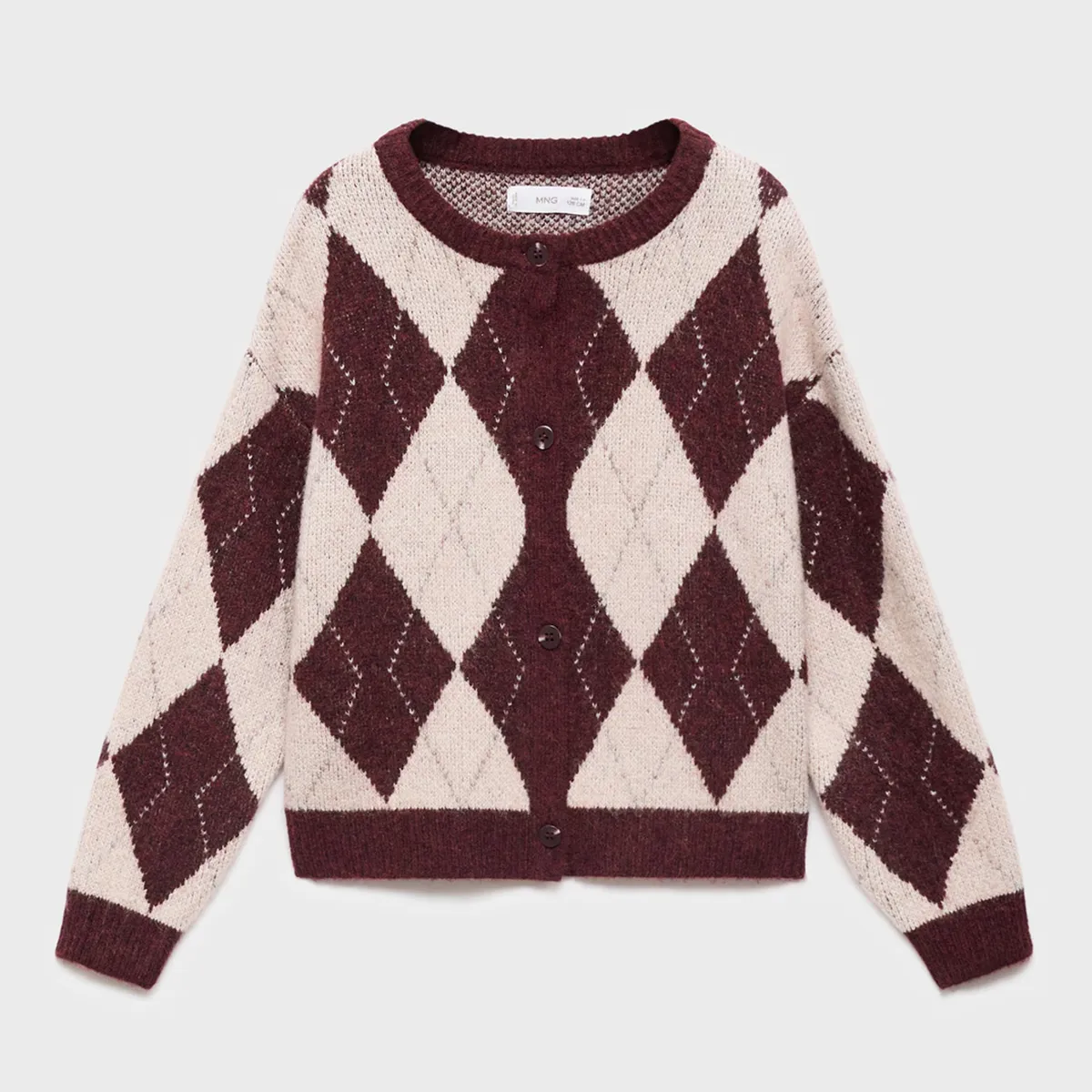 MANGO KIDS - Cárdigan Punto Rombos Niña Mango Kids