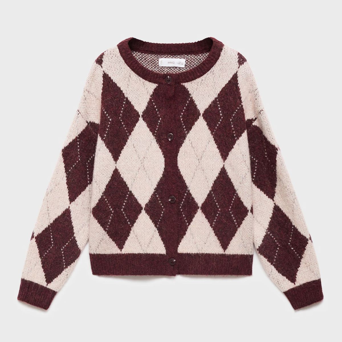 MANGO KIDS - Cárdigan Punto Rombos Niña Mango Kids