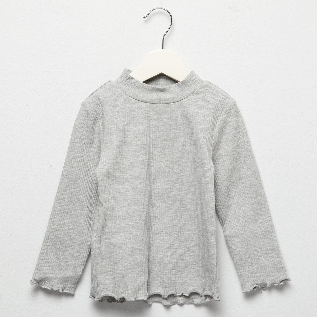 MANGO KIDS - Polera Canalé Cuello Alto Bebé Niña Mango Kids