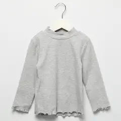 MANGO KIDS - Polera Canalé Cuello Alto Bebé Niña