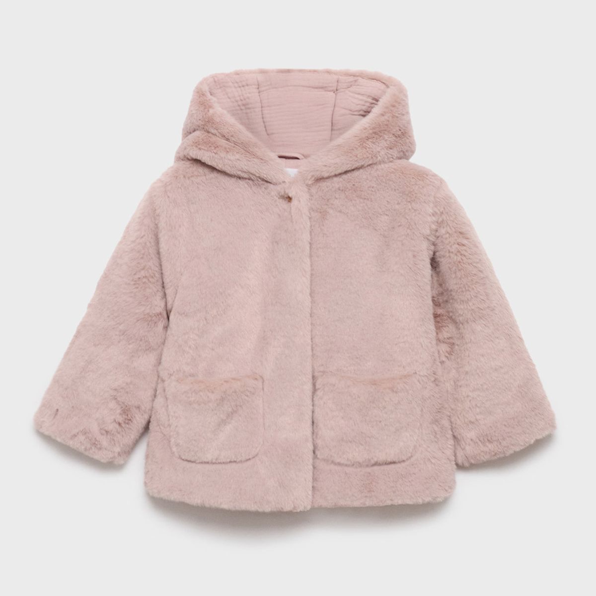 MANGO KIDS - Abrigo Pelo Capucha Bebé Niña Mango Kids