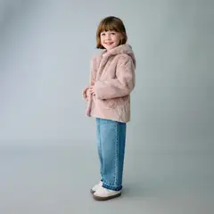 MANGO KIDS - Abrigo Pelo Capucha Bebé Niña