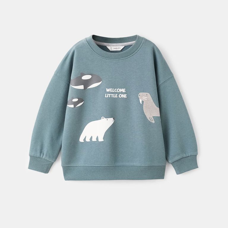 MANGO KIDS Polerón Estampada Animales Bebé Niño